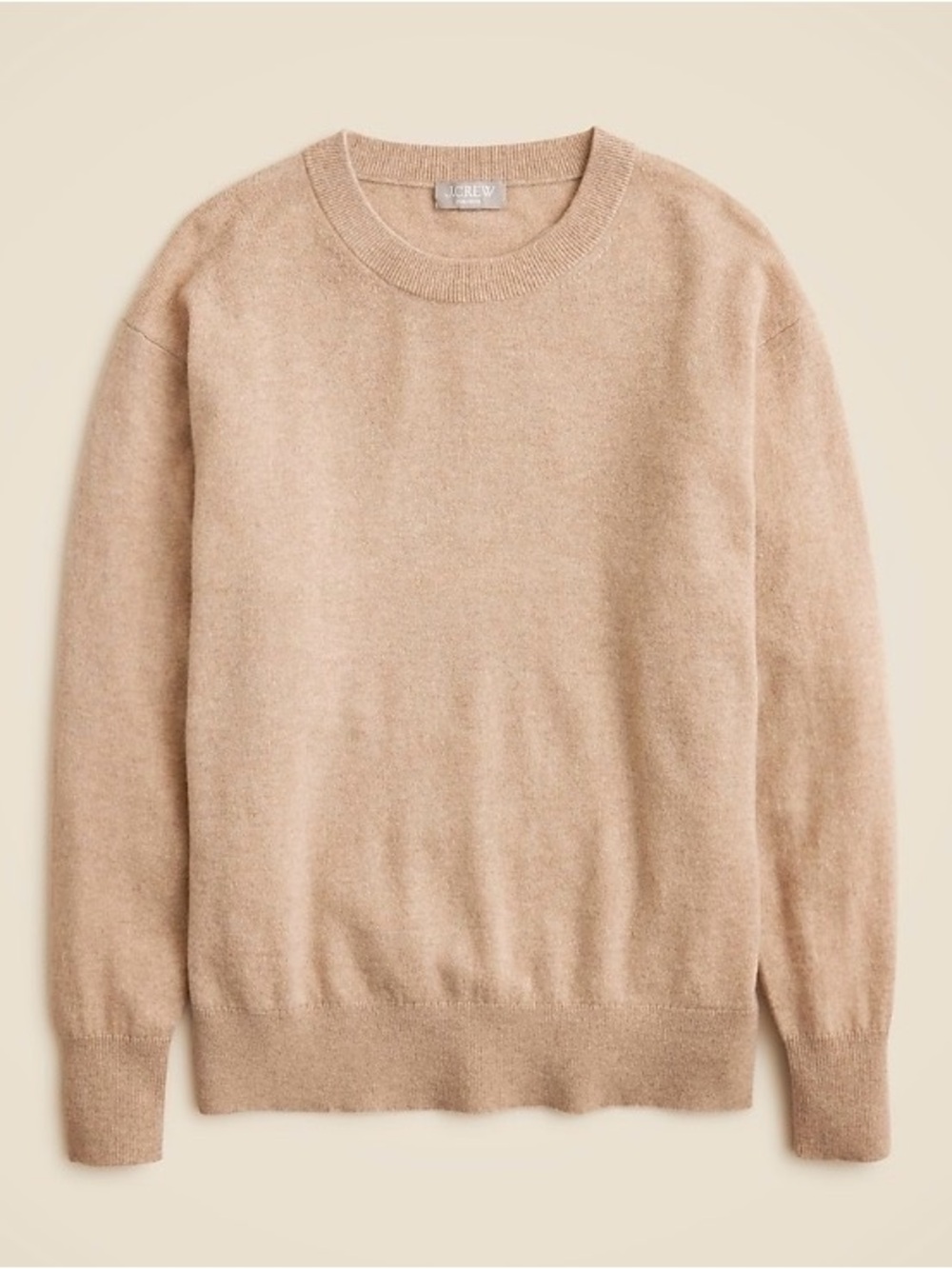 J.Crew Cashmere Relaxed Crewneck Sweater (Women’s Medium, color: Heather Stone)